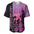Personalised ANZAC War Animals Baseball Jersey Lest We Forget Memorial