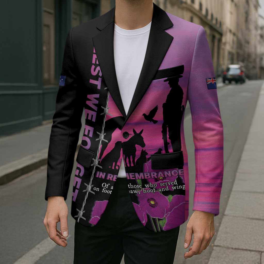 Personalised ANZAC War Animals Blazer Lest We Forget Memorial