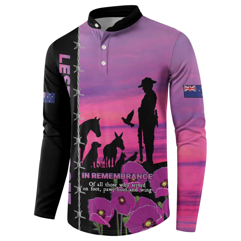 Personalised ANZAC War Animals Button Sweatshirt Lest We Forget Memorial