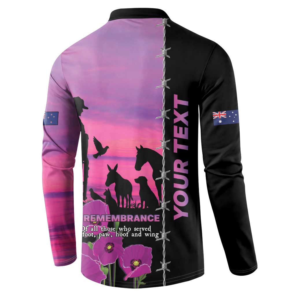 Personalised ANZAC War Animals Button Sweatshirt Lest We Forget Memorial