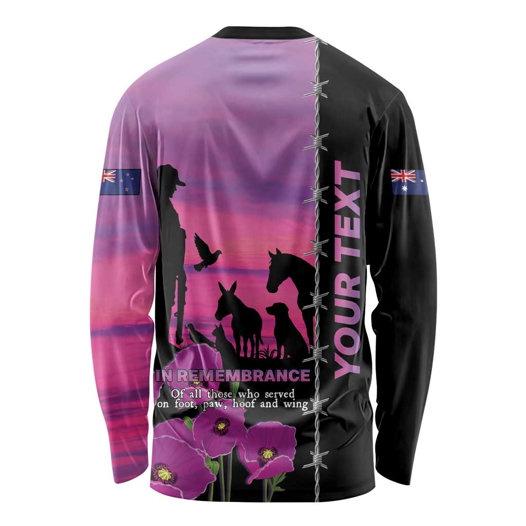 Personalised ANZAC War Animals Long Sleeve Shirt Lest We Forget Memorial