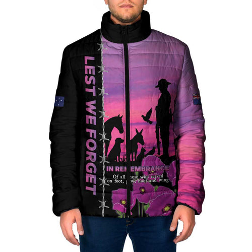 Personalised ANZAC War Animals Padded Jacket Lest We Forget Memorial