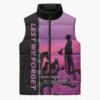 Personalised ANZAC War Animals Sleeveless Puffer Jacket Lest We Forget Memorial