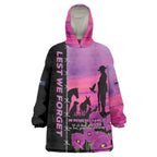 Personalised ANZAC War Animals Wearable Blanket Hoodie Lest We Forget Memorial