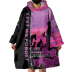 Personalised ANZAC War Animals Wearable Blanket Hoodie Lest We Forget Memorial