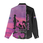 Personalised ANZAC War Animals Women Casual Shirt Lest We Forget Memorial