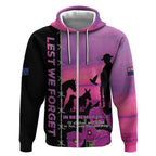 Personalised ANZAC War Animals Zip Hoodie Lest We Forget Memorial