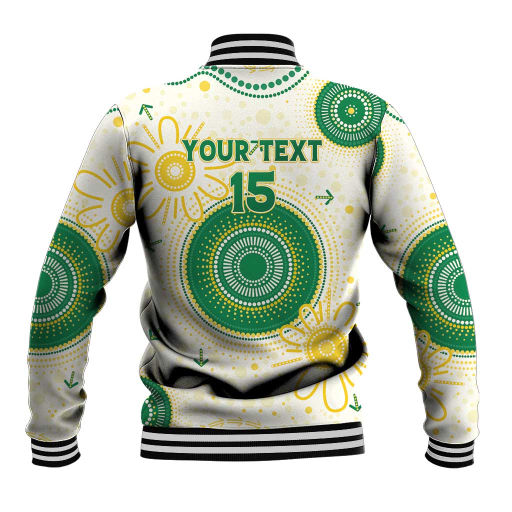 Custom Australia Cricket Baseball Jacket Aboriginal Pattern - Aussie Hoodie