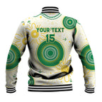 Custom Australia Cricket Baseball Jacket Aboriginal Pattern - Aussie Hoodie