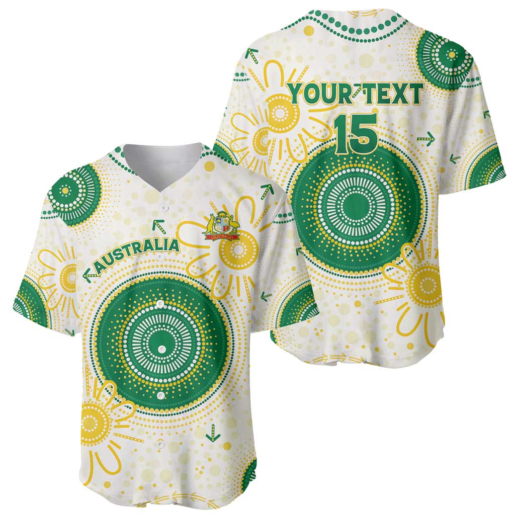 Custom Australia Cricket Baseball Jersey Aboriginal Pattern - Aussie Hoodie