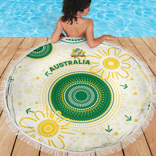 Australia Cricket Beach Blanket Aboriginal Pattern - Aussie Hoodie