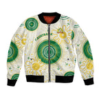 Custom Australia Cricket Bomber Jacket Aboriginal Pattern - Aussie Hoodie