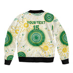 Custom Australia Cricket Bomber Jacket Aboriginal Pattern - Aussie Hoodie