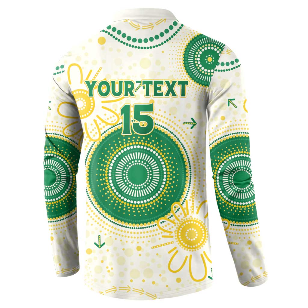 Custom Australia Cricket Button Sweatshirt Aboriginal Pattern - Aussie Hoodie