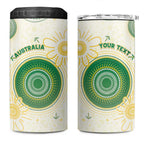 Custom Australia Cricket 4 in 1 Can Cooler Tumbler Aboriginal Pattern - Aussie Hoodie