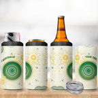 Custom Australia Cricket 4 in 1 Can Cooler Tumbler Aboriginal Pattern - Aussie Hoodie