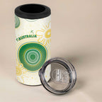 Custom Australia Cricket 4 in 1 Can Cooler Tumbler Aboriginal Pattern - Aussie Hoodie