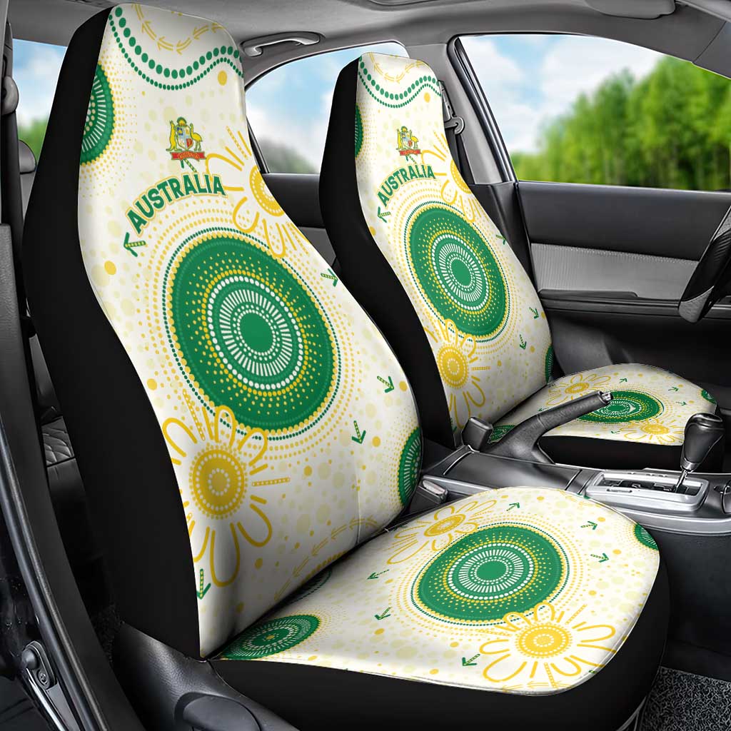 Australia Cricket Car Seat Cover Aboriginal Pattern - Aussie Hoodie