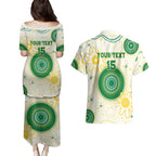 Custom Australia Cricket Couples Matching Puletasi and Hawaiian Shirt Aboriginal Pattern - Aussie Hoodie