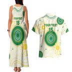 Custom Australia Cricket Couples Matching Tank Maxi Dress and Hawaiian Shirt Aboriginal Pattern - Aussie Hoodie