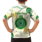 Custom Australia Cricket Family Matching Long Sleeve Bodycon Dress and Hawaiian Shirt Aboriginal Pattern - Aussie Hoodie
