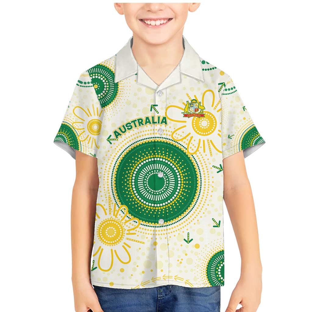 Custom Australia Cricket Family Matching Mermaid Dress and Hawaiian Shirt Aboriginal Pattern - Aussie Hoodie