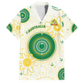 Custom Australia Cricket Family Matching Off The Shoulder Long Sleeve Dress and Hawaiian Shirt Aboriginal Pattern - Aussie Hoodie