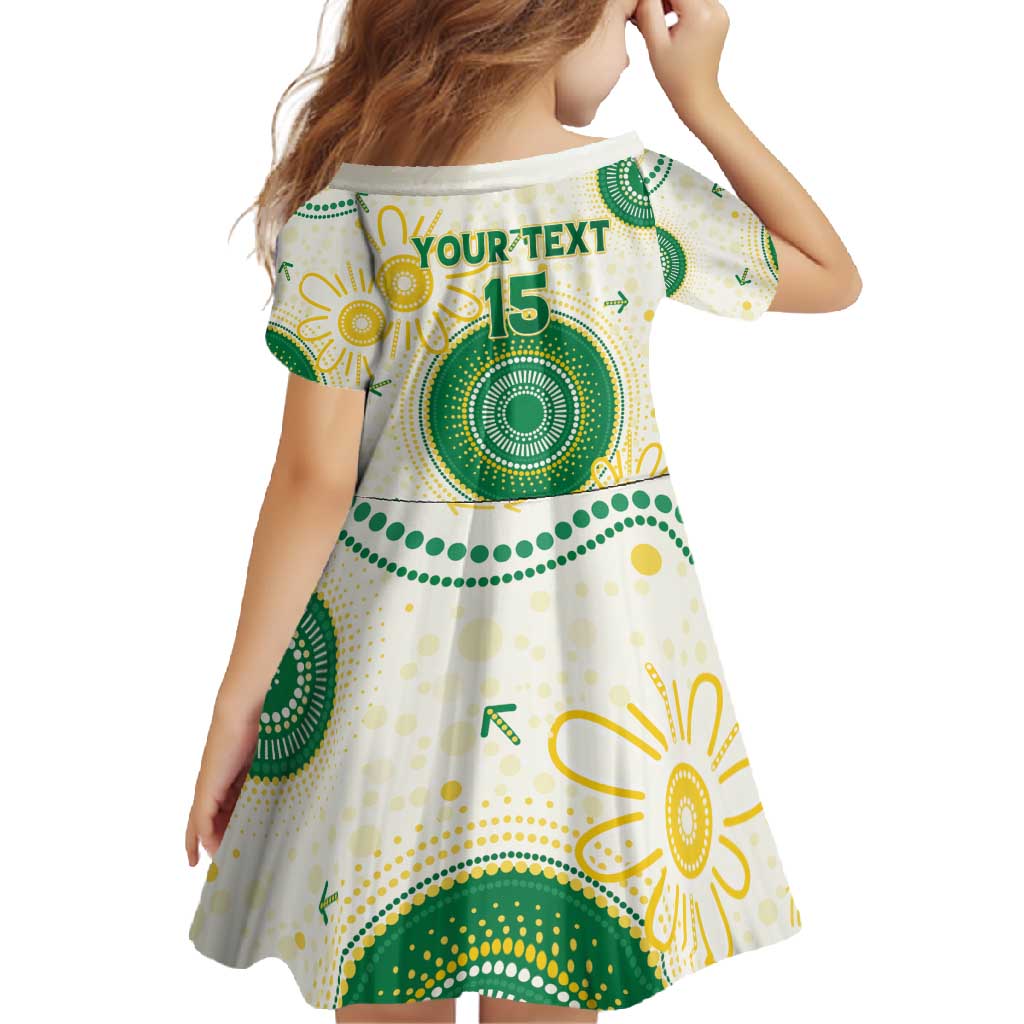 Custom Australia Cricket Family Matching Off Shoulder Maxi Dress and Hawaiian Shirt Aboriginal Pattern - Aussie Hoodie