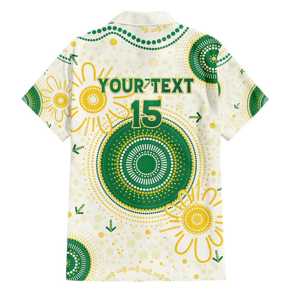 Custom Australia Cricket Family Matching Off Shoulder Maxi Dress and Hawaiian Shirt Aboriginal Pattern - Aussie Hoodie