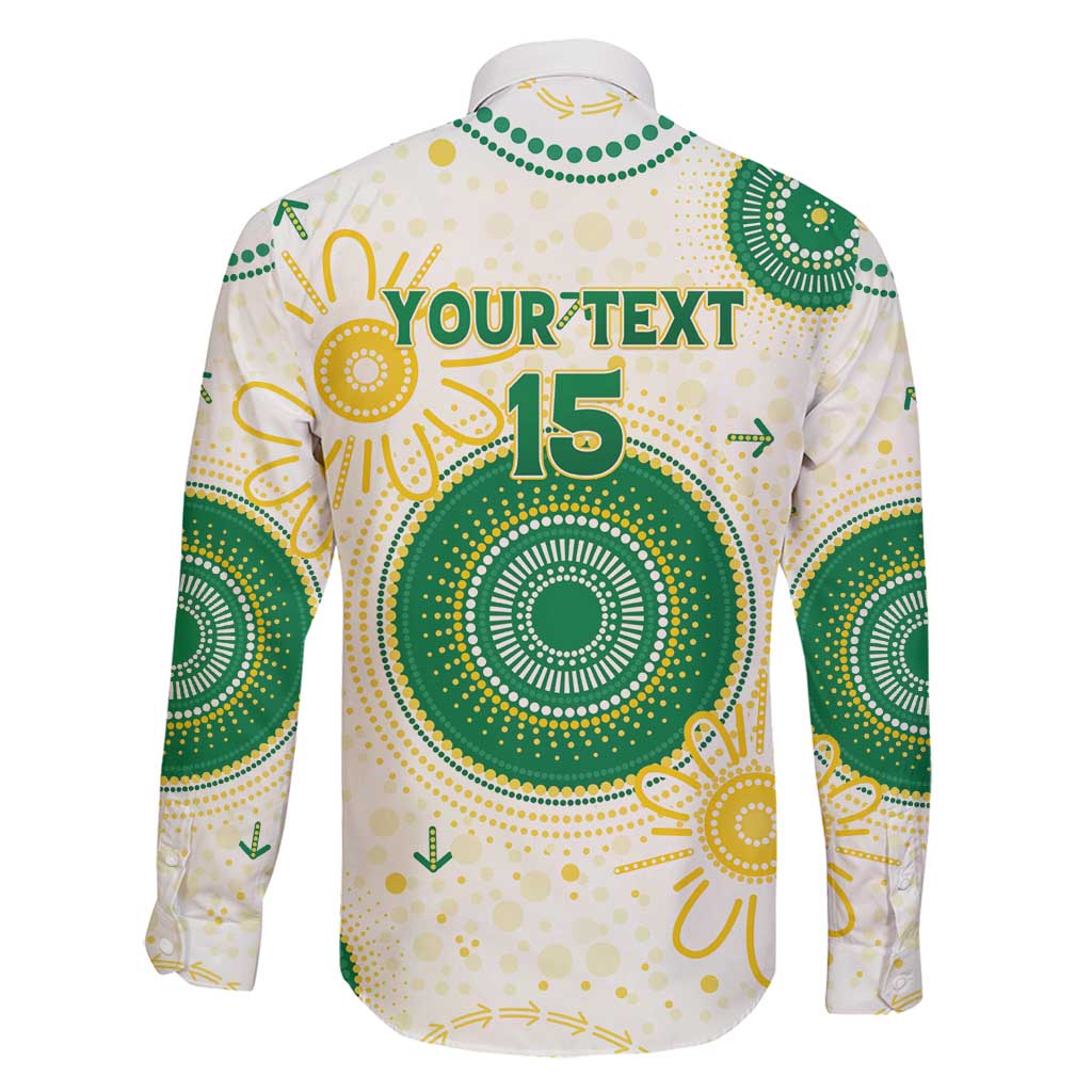 Custom Australia Cricket Family Matching Off Shoulder Maxi Dress and Hawaiian Shirt Aboriginal Pattern - Aussie Hoodie