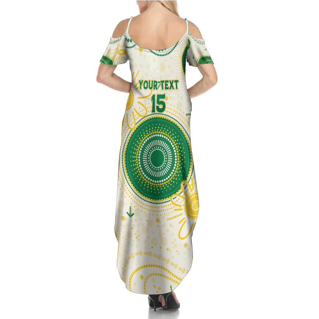 Custom Australia Cricket Family Matching Summer Maxi Dress and Hawaiian Shirt Aboriginal Pattern - Aussie Hoodie