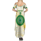Custom Australia Cricket Family Matching Summer Maxi Dress and Hawaiian Shirt Aboriginal Pattern - Aussie Hoodie