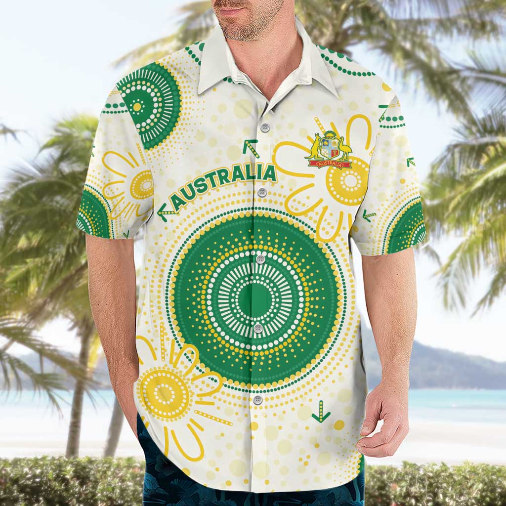 Custom Australia Cricket Hawaiian Shirt Aboriginal Pattern - Aussie Hoodie