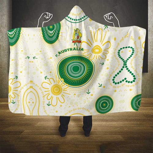 Australia Cricket Hooded Blanket Aboriginal Pattern - Aussie Hoodie