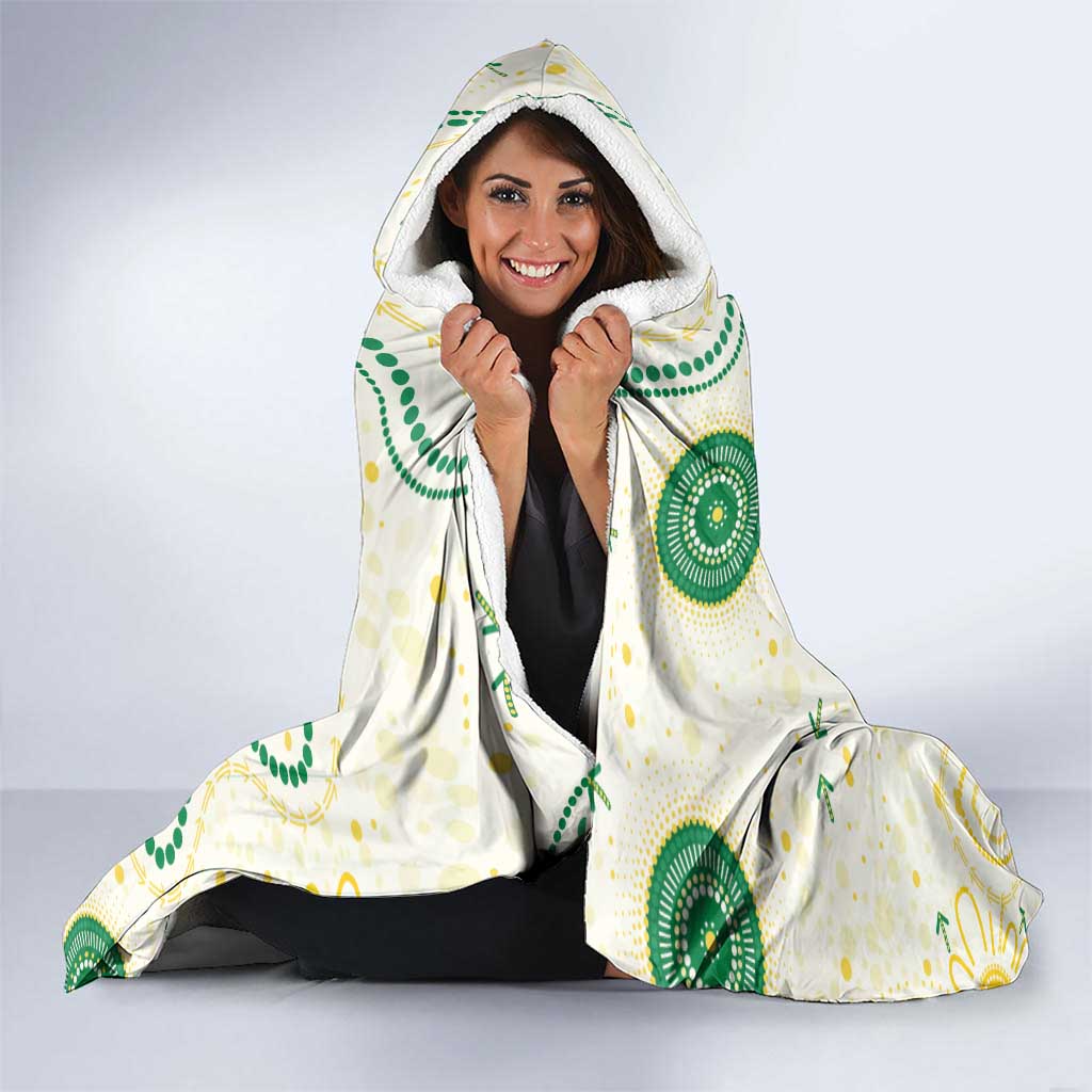 Australia Cricket Hooded Blanket Aboriginal Pattern - Aussie Hoodie