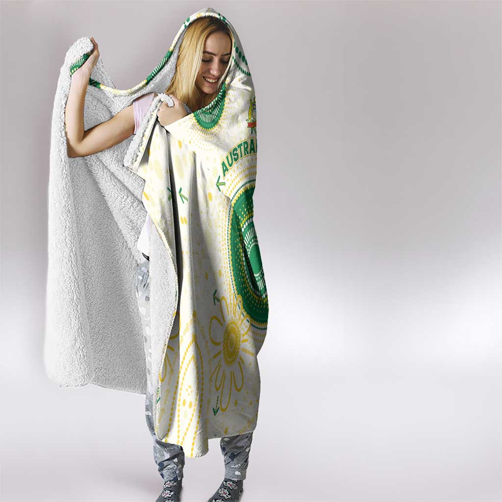 Australia Cricket Hooded Blanket Aboriginal Pattern - Aussie Hoodie