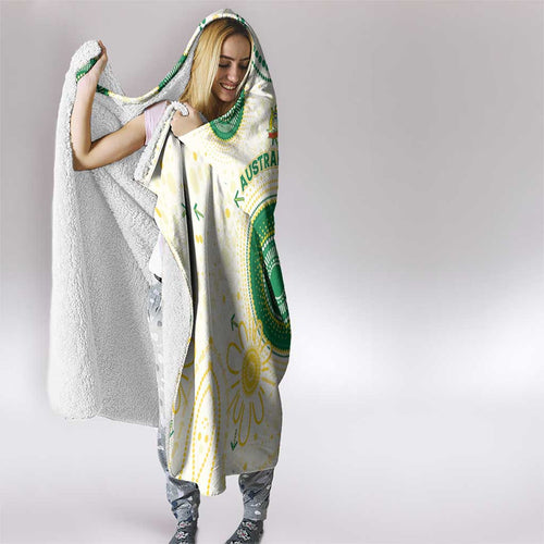 Australia Cricket Hooded Blanket Aboriginal Pattern - Aussie Hoodie