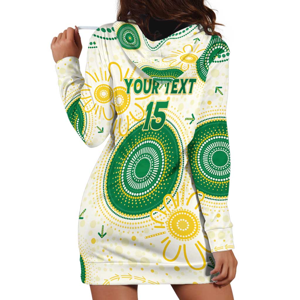 Custom Australia Cricket Hoodie Dress Aboriginal Pattern - Aussie Hoodie