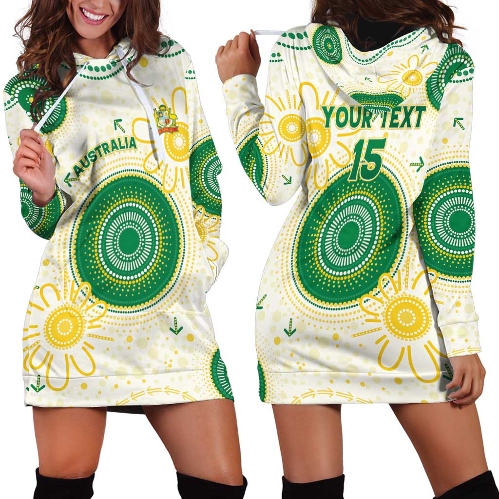 Custom Australia Cricket Hoodie Dress Aboriginal Pattern - Aussie Hoodie