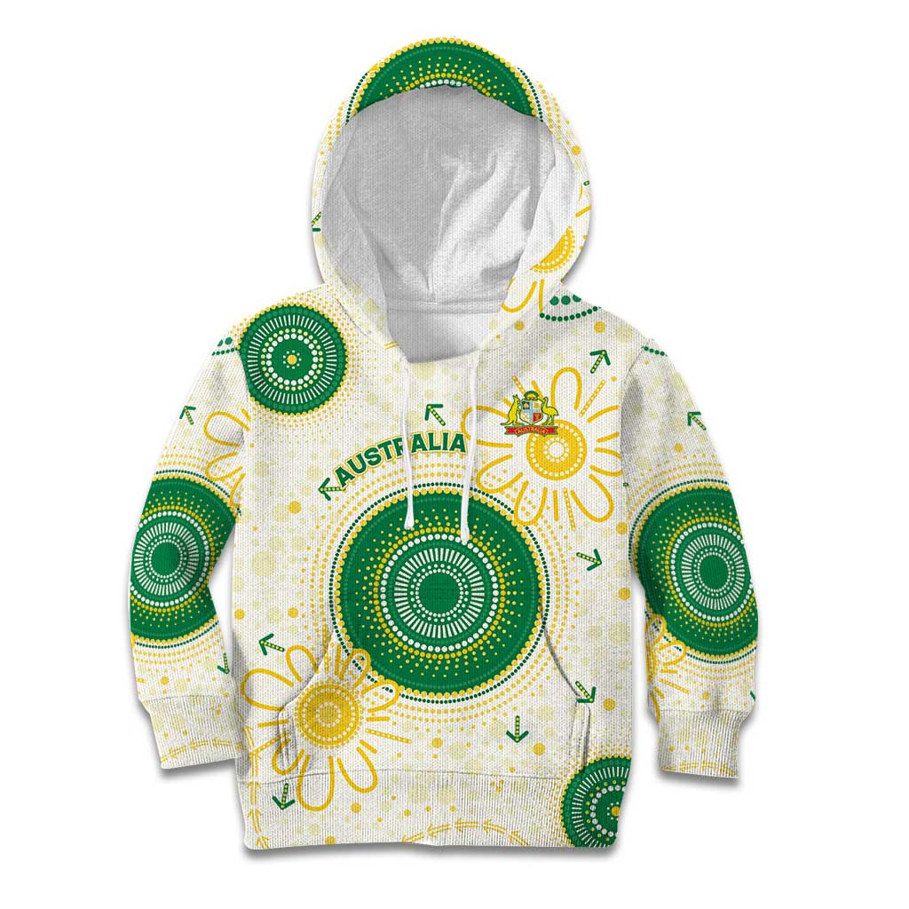 Custom Australia Cricket Kid Hoodie Aboriginal Pattern - Aussie Hoodie