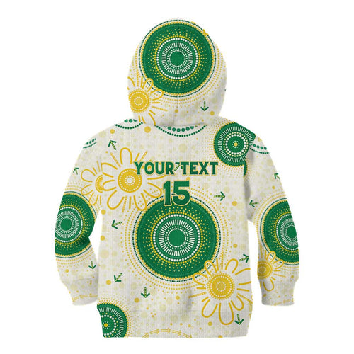 Custom Australia Cricket Kid Hoodie Aboriginal Pattern - Aussie Hoodie