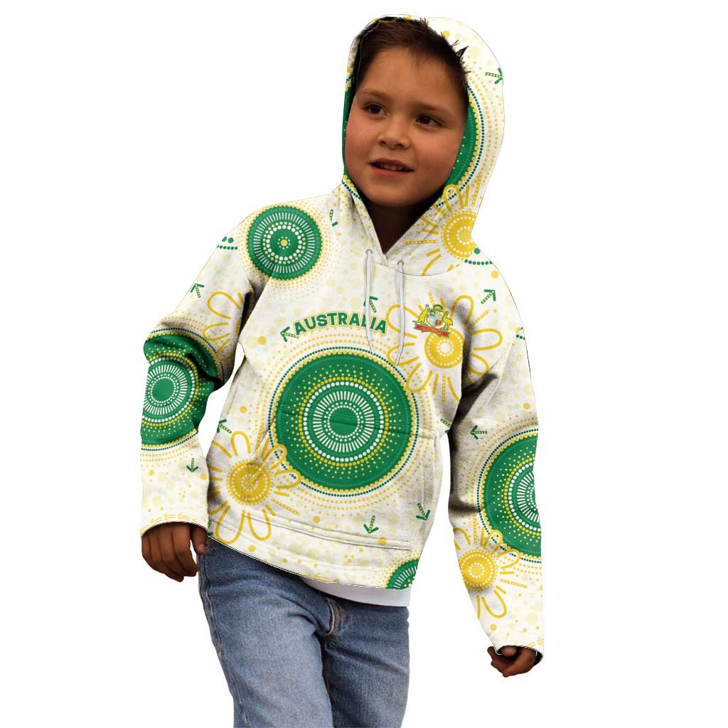 Custom Australia Cricket Kid Hoodie Aboriginal Pattern - Aussie Hoodie