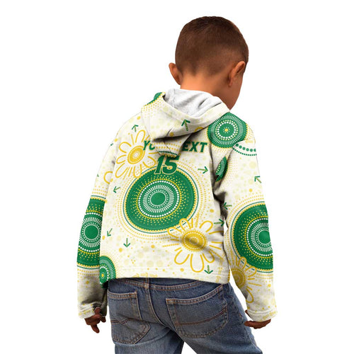 Custom Australia Cricket Kid Hoodie Aboriginal Pattern - Aussie Hoodie