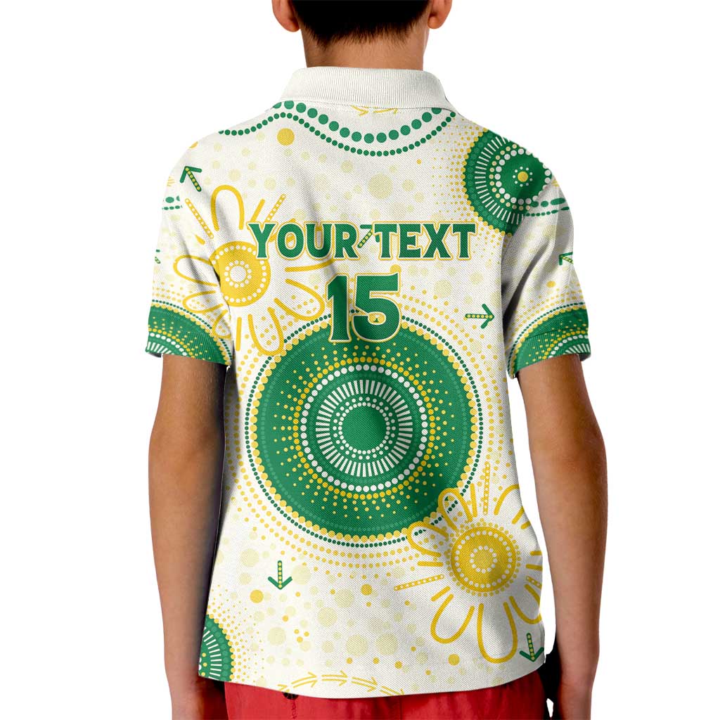 Custom Australia Cricket Kid Polo Shirt Aboriginal Pattern - Aussie Hoodie