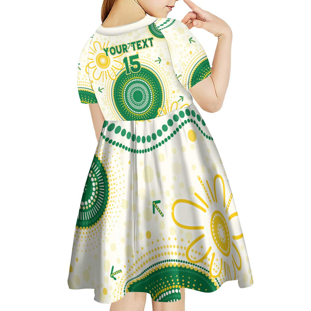 Custom Australia Cricket Kid Short Sleeve Dress Aboriginal Pattern - Aussie Hoodie
