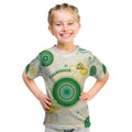 Custom Australia Cricket Kid T Shirt Aboriginal Pattern - Aussie Hoodie