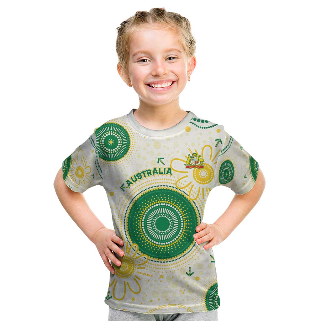 Custom Australia Cricket Kid T Shirt Aboriginal Pattern - Aussie Hoodie