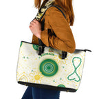 Australia Cricket Leather Tote Bag Aboriginal Pattern - Aussie Hoodie