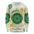 Custom Australia Cricket Long Sleeve Shirt Aboriginal Pattern - Aussie Hoodie
