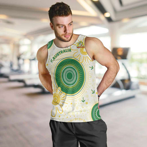 Custom Australia Cricket Men Tank Top Aboriginal Pattern - Aussie Hoodie